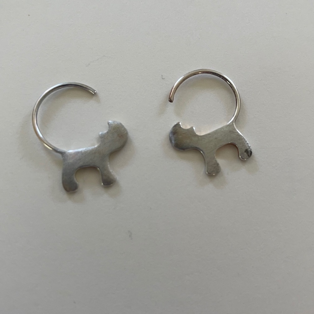 Silver cat hoops